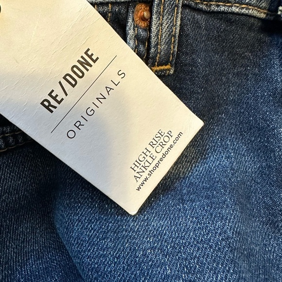 Re/Done Originals High Rise Ankle Crop
Dark Wash Button Fly 25 - Picture 9 of 12